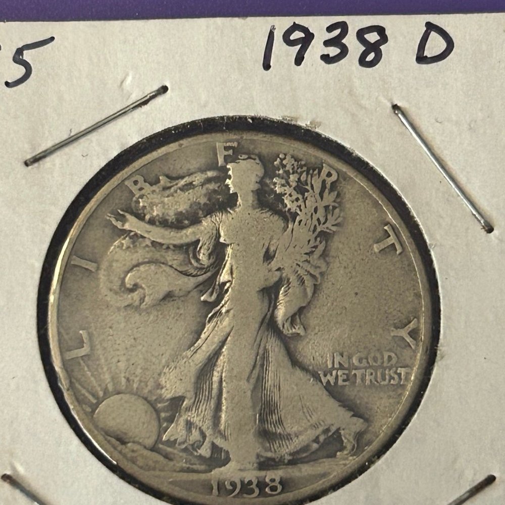 1938 D Walking Liberty Half Dollar-Rare/Vintage AU Coins